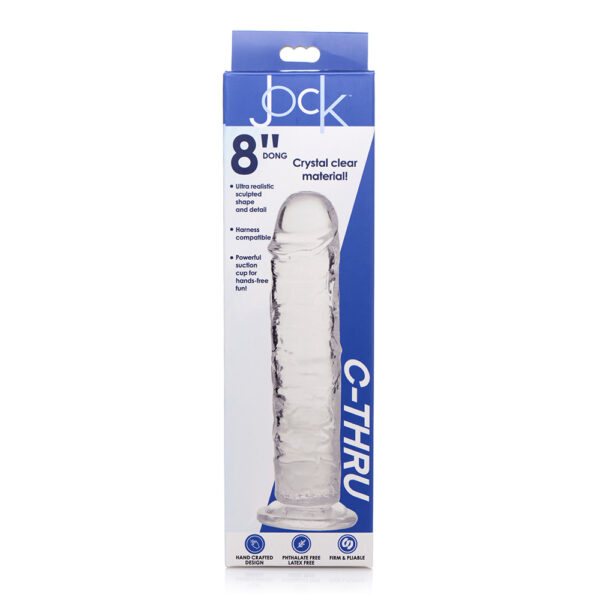 Jock C-Thru Slim 8" Clear Tpe Dildo