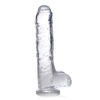 Jock C-Thru Slim 9" Clear Tpe Dildo With Balls - Image 2
