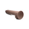 Fleshstixxx 10" Silicone Dildo With Balls Brown - Image 3