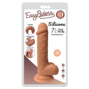 Easy Riders 7" Dual Density Silicone Dong With Balls