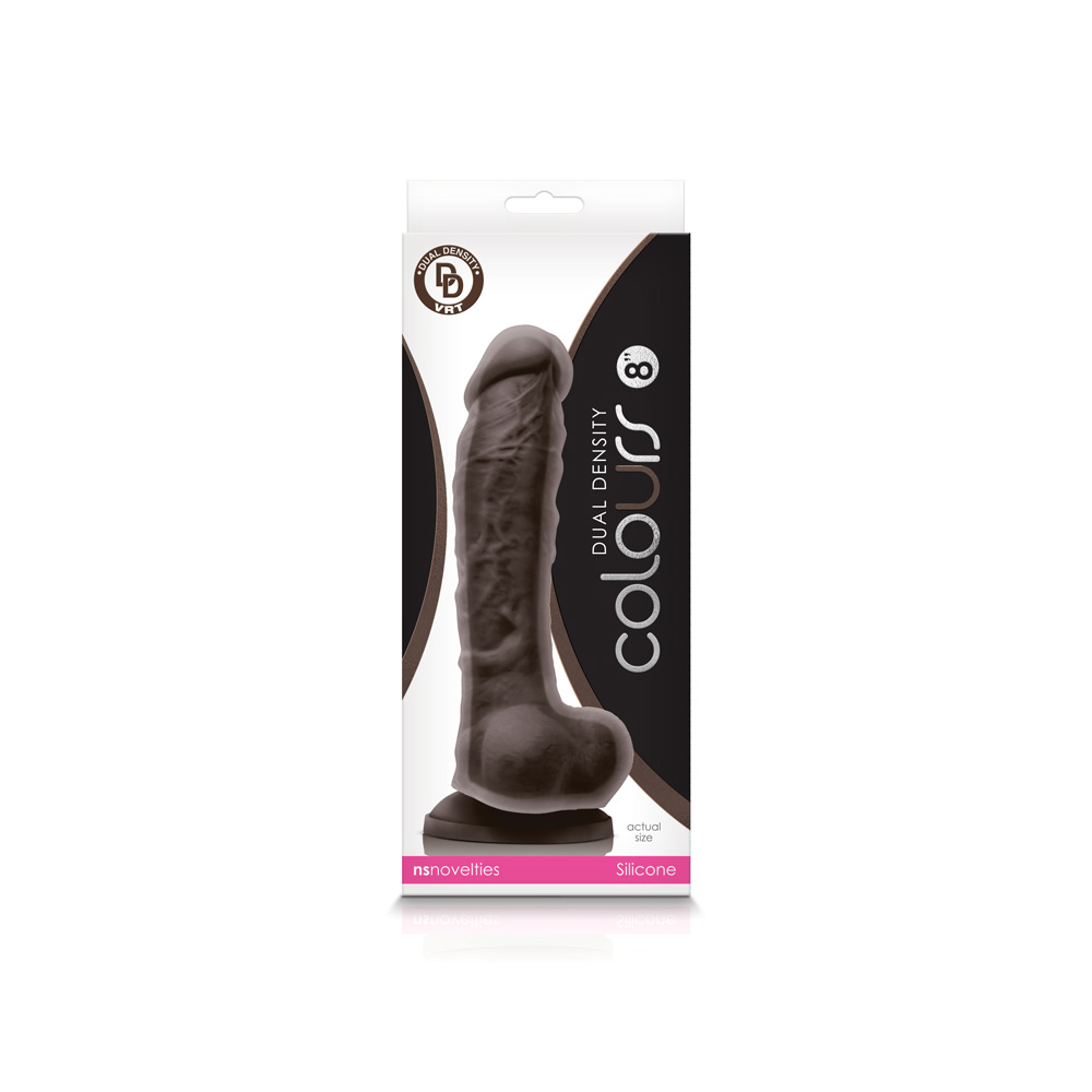 Colours Dual Density 8" Dildo Dark Brown 1 Colours Dual Density 8" Dildo Dark Brown