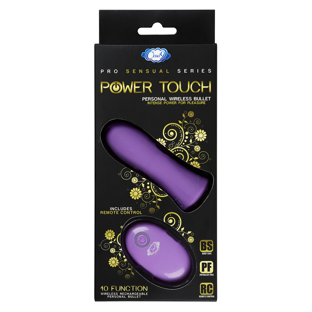Cloud 9 Pro Sensual Power Touch Bullet W/ Remote Control Purple 1 Cloud 9 Pro Sensual Power Touch Bullet W/ Remote Control Purple
