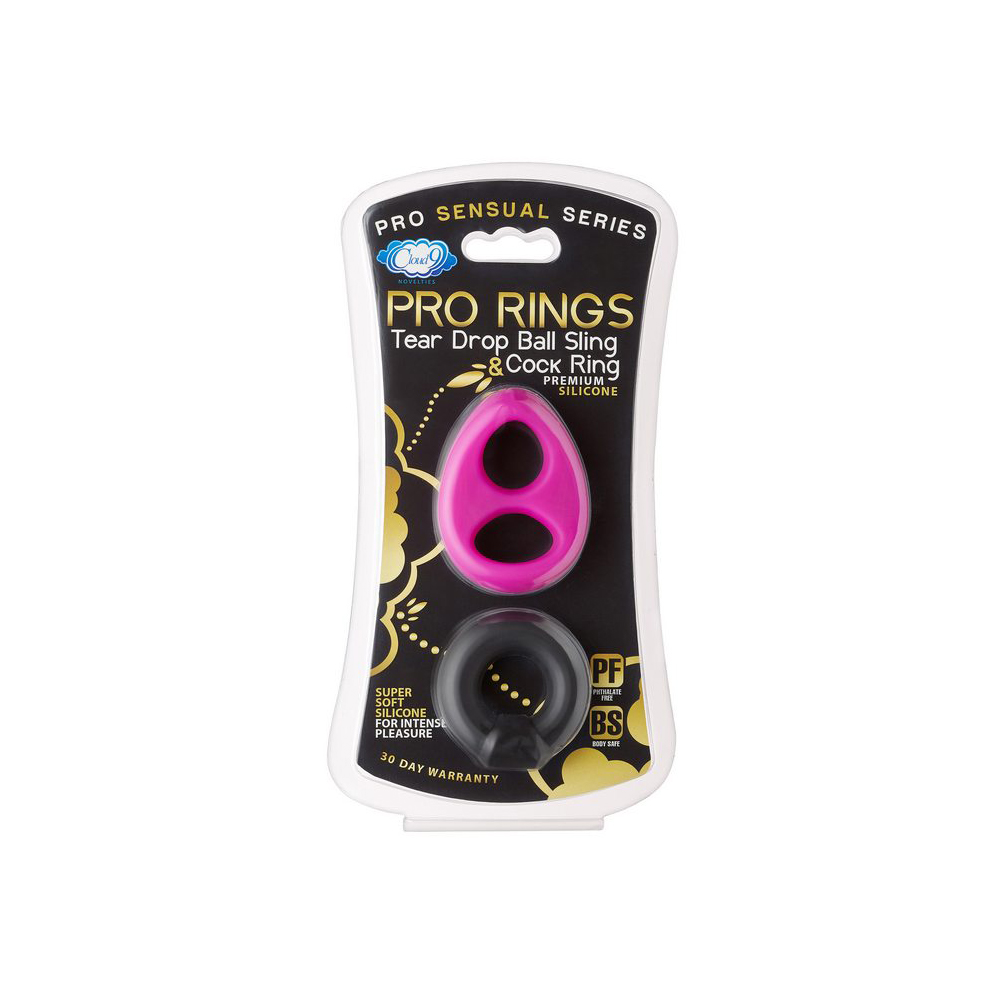 Cloud 9 Pro Sensual Silicone Tear Drop Ring & Donut Sling 2 Pack 1 Cloud 9 Pro Sensual Silicone Tear Drop Ring & Donut Sling 2 Pack
