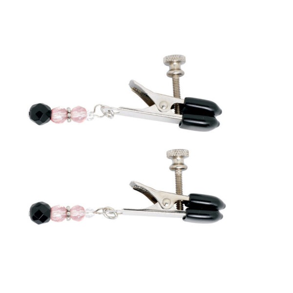 Broad Tip Clamp W/Pink Beads - Adj. - Image 2