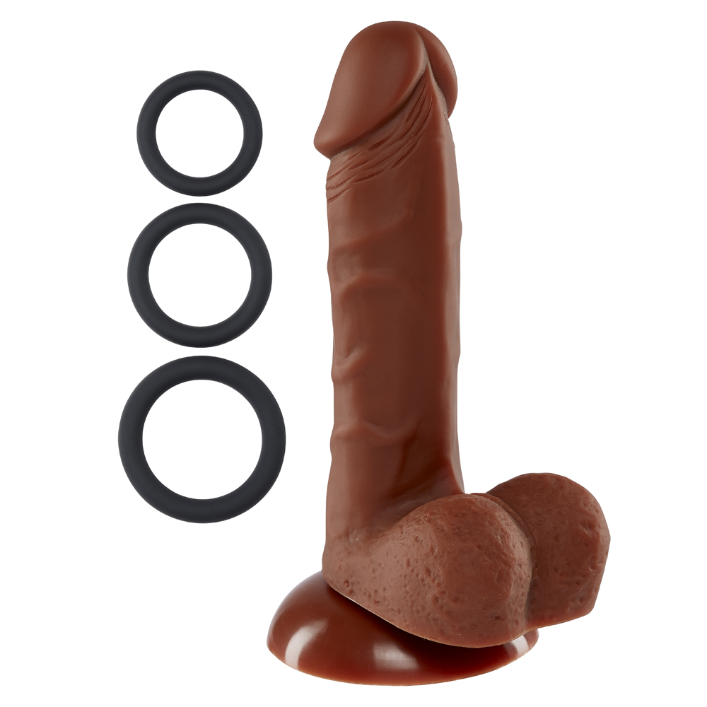 Cloud 9 Pro Sensual Premium Silicone Dong W/ 3 C Rings Brown 6" 2 Cloud 9 Pro Sensual Premium Silicone Dong W/ 3 C Rings Brown 6" - Image 2