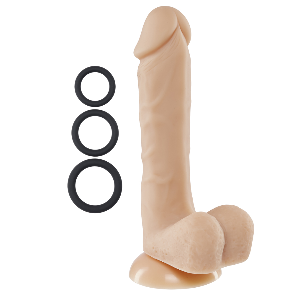 Cloud 9 Pro Sensual Premium Silicone Dong W/ 3 C Rings Flesh 8" 2 Cloud 9 Pro Sensual Premium Silicone Dong W/ 3 C Rings Flesh 8" - Image 2