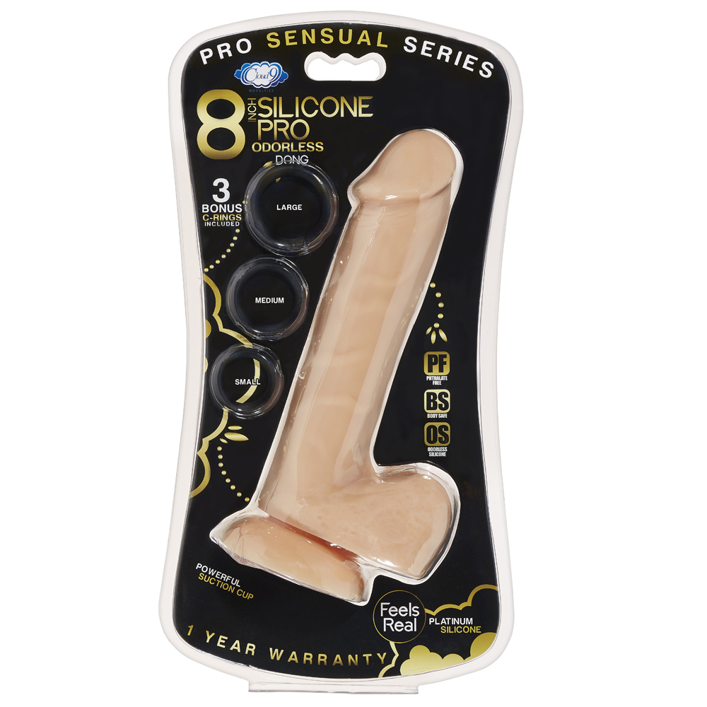Cloud 9 Pro Sensual Premium Silicone Dong W/ 3 C Rings Flesh 8" 1 Cloud 9 Pro Sensual Premium Silicone Dong W/ 3 C Rings Flesh 8"