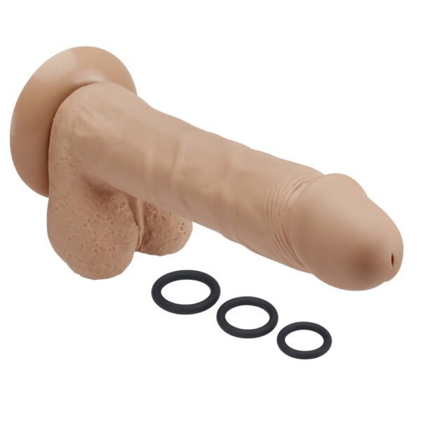 Cloud 9 Pro Sensual Premium Silicone Dong W/ 3 C Rings Tan 9" - Image 3
