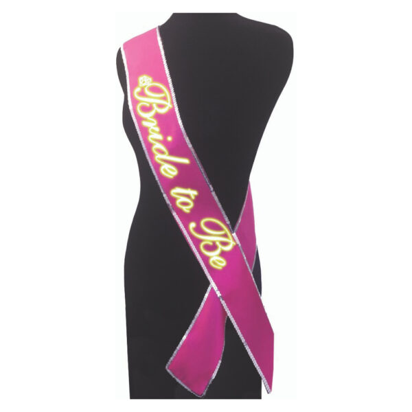 Bride To Be Glow In The Dark Sash Hot Pink