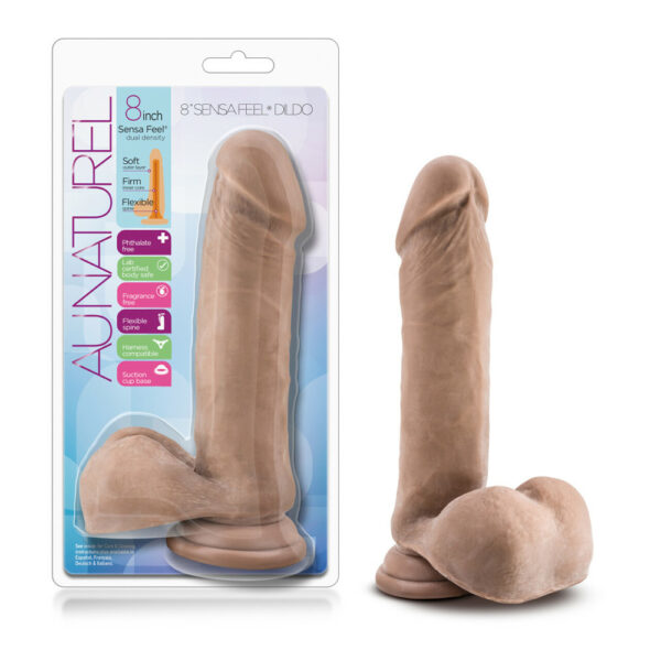 Au Natural 8" Sensa Feel Dildo Latin