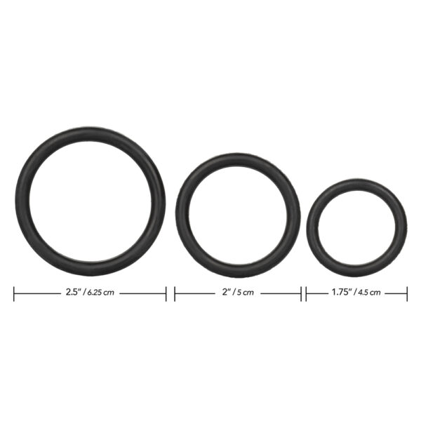 Black Rubber Ring 3 Piece Set - Image 3