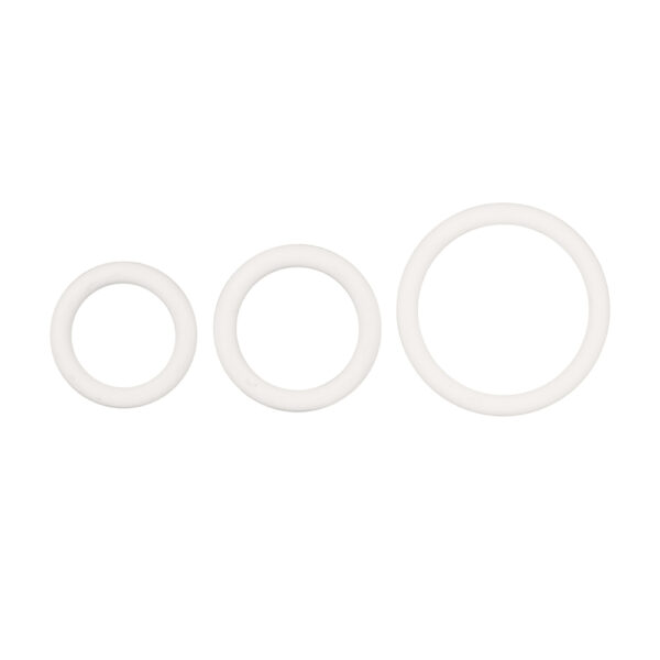 White Rubber Ring 3 Piece Set - Image 2