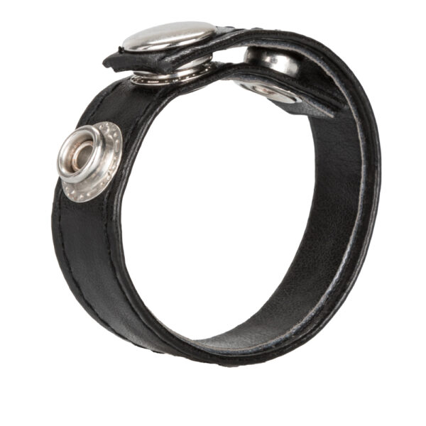 Leather 3-Snap Ring Black - Image 2