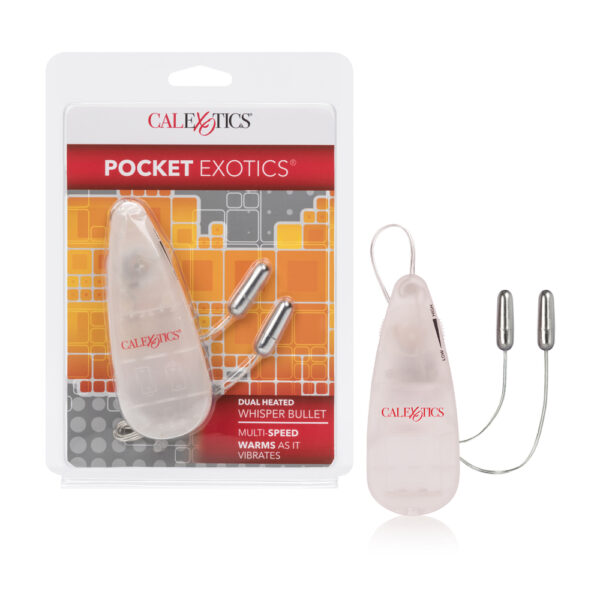 Pocket Exotics Dual Heated Whisper Bullets Silver