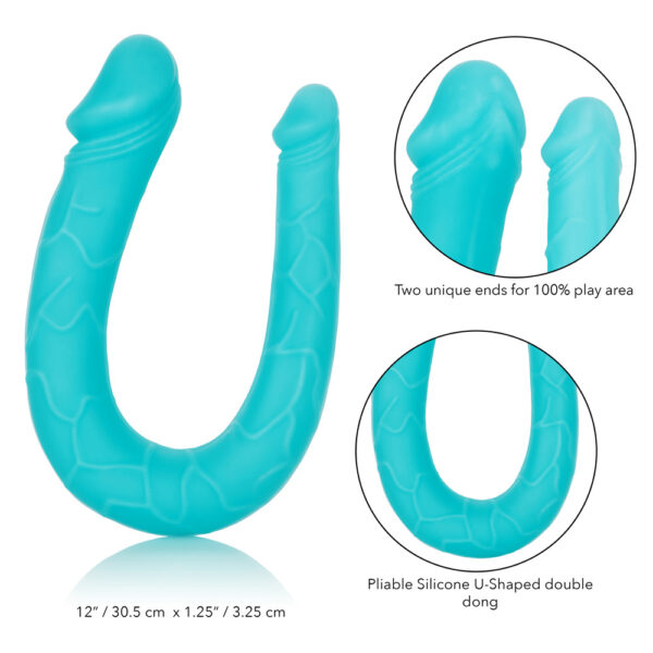 Silicone Double Dong Ac/Dc Dong Teal - Image 3