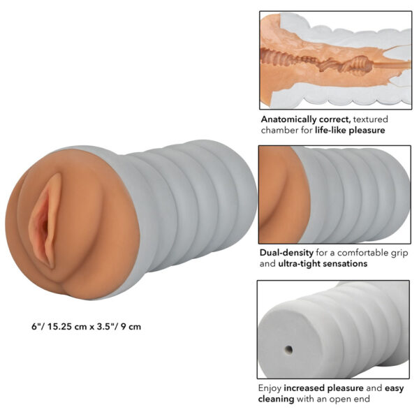 Ribbed Gripper Tight Pussy Brown - Image 3