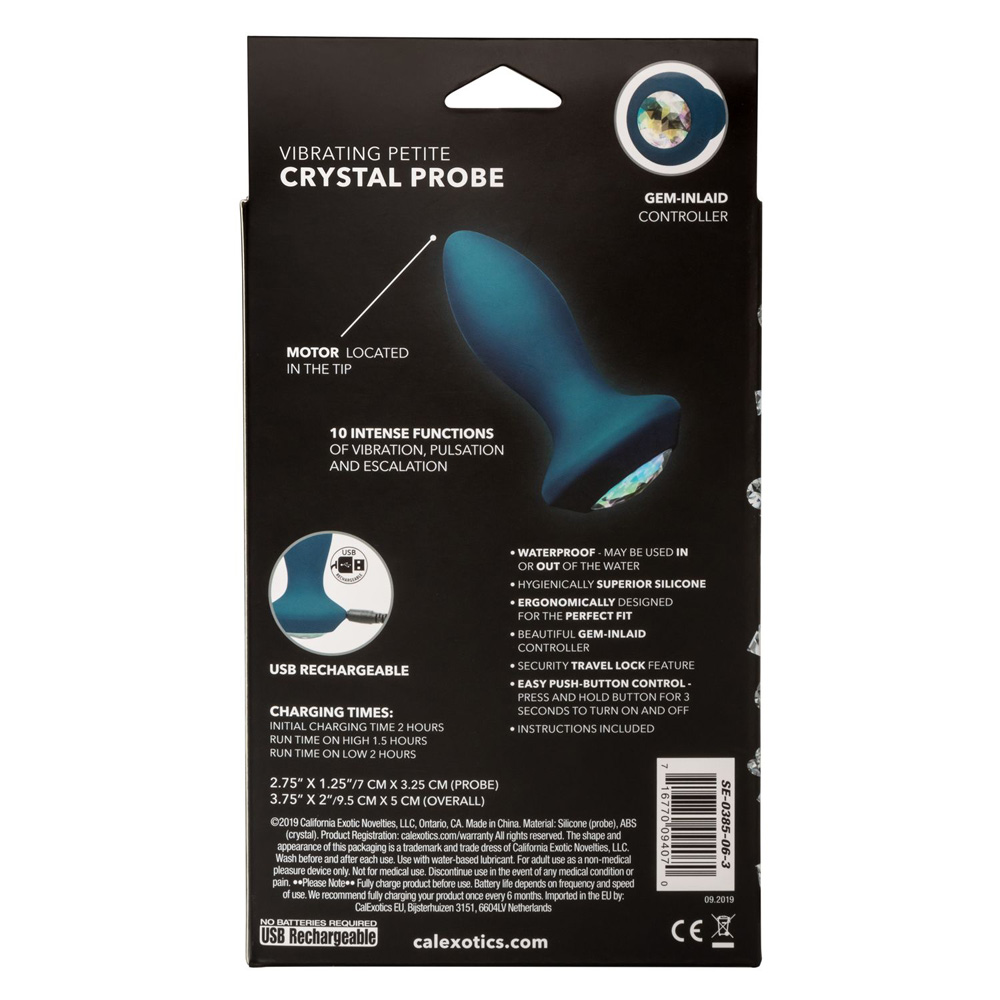 Power Gem Vibrating Petite Crystal Probe Blue 2 Power Gem Vibrating Petite Crystal Probe Blue - Image 2
