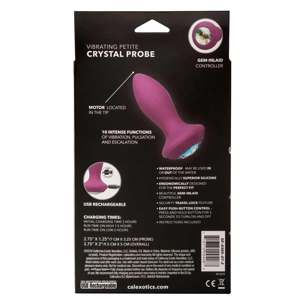 Power Gem Vibrating Petite Crystal Probe Purple 2 Power Gem Vibrating Petite Crystal Probe Purple - Image 2