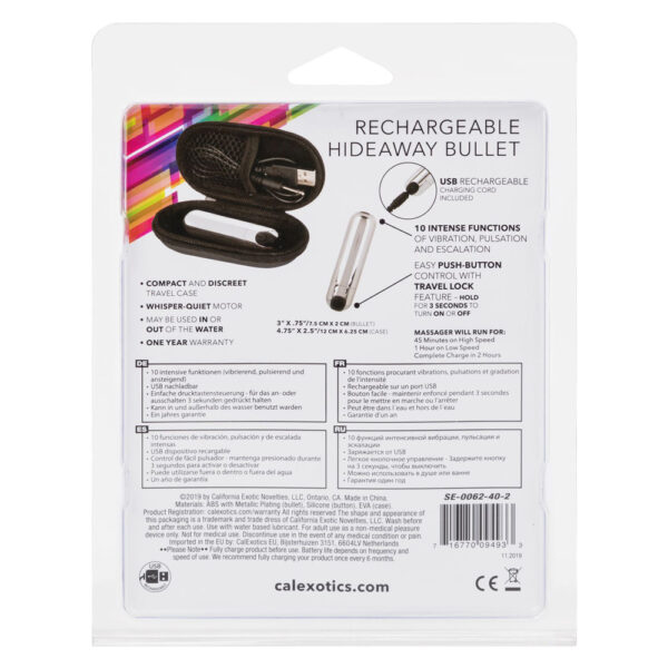 Rechargeable Hideaway Bullet Silver - Image 2