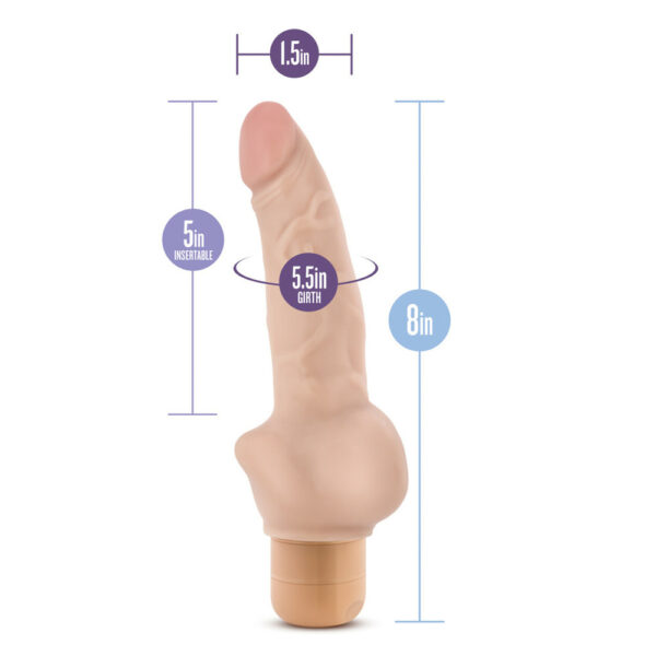 Dr. Skin Cock Vibe #12 - 8" Vibrating Cock Beige - Image 2