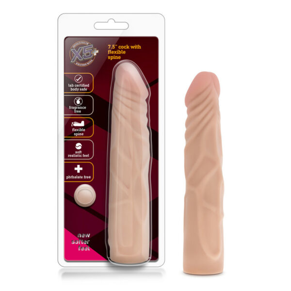 X5 7.5" Cock With Flexible Spine Natural