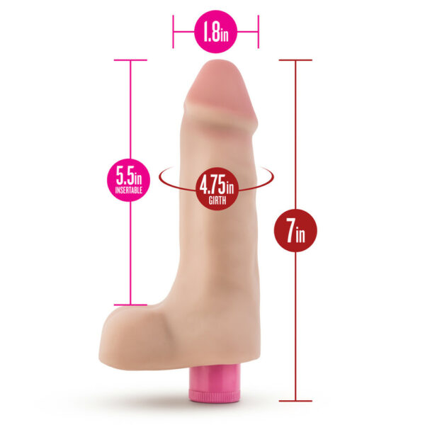 X5 7" Vibrating Cock Natural - Image 2