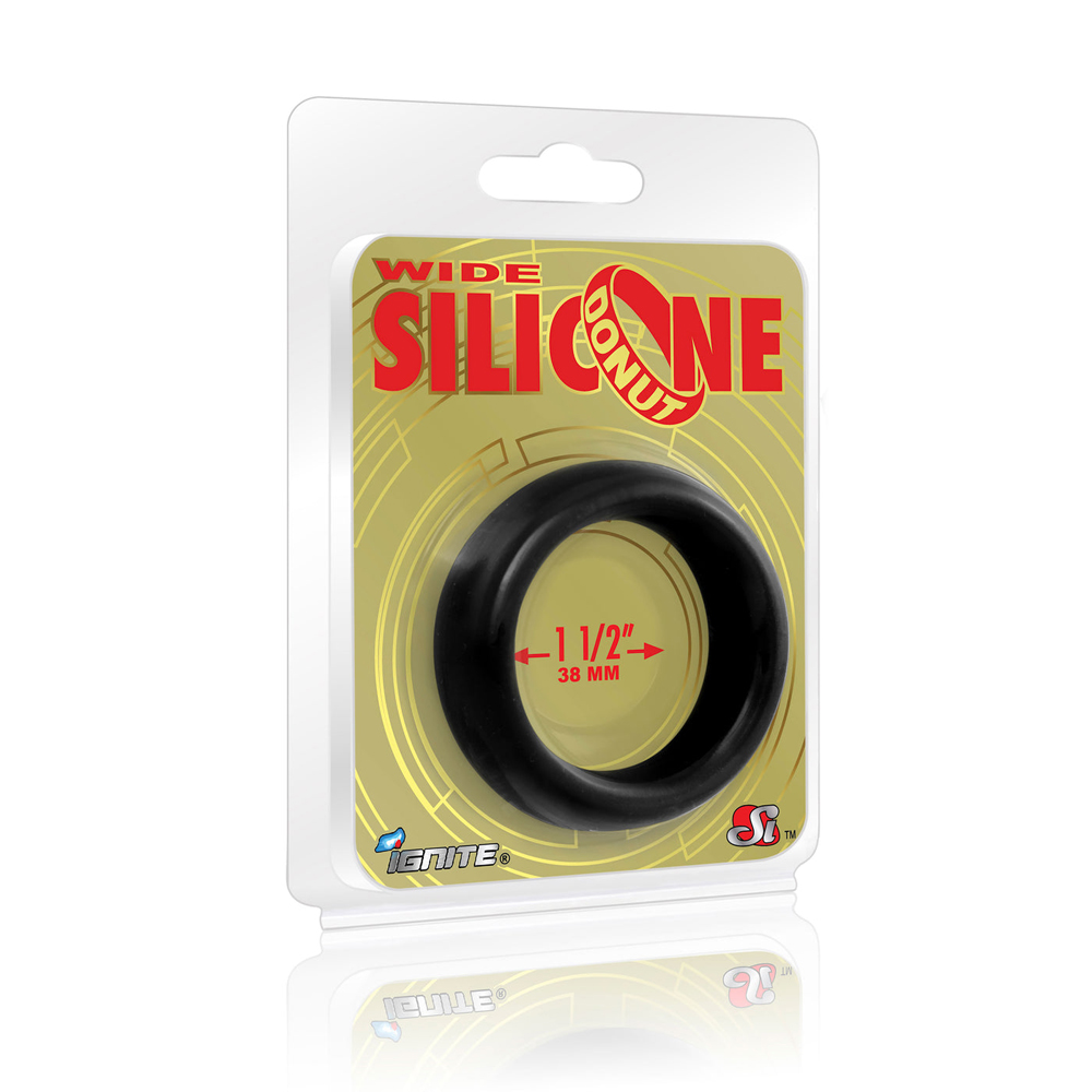 Wide Silicone Donut-Black 1.5" 1 Wide Silicone Donut-Black 1.5"