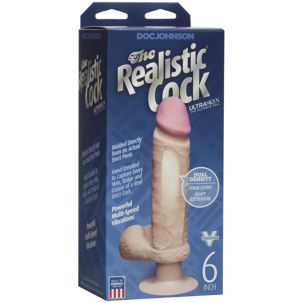 The Realistic Cock - ULTRASKYN - Vibrating 6" Vanilla 1 The Realistic Cock - ULTRASKYN - Vibrating 6" Vanilla