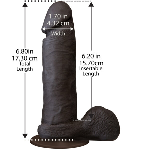 The Realistic Cock - With Removable Vac-U-Lock Suction Cup - ULTRASKYN - 6" - Chocolate - Image 3