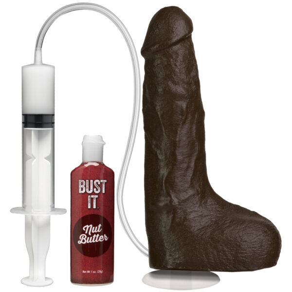 Bust It - Squirting Realistic Cock - With Removable Vac-U-Lock Suction Cup - Chocolate - Image 2