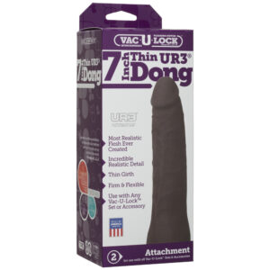 Vac-U-Lock- 7" Thin ULTRASKYN Dong - Chocolate