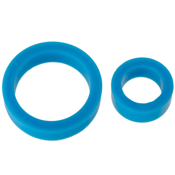 Titanmen Silicone Cock Rings Double Pack Blue - Image 2