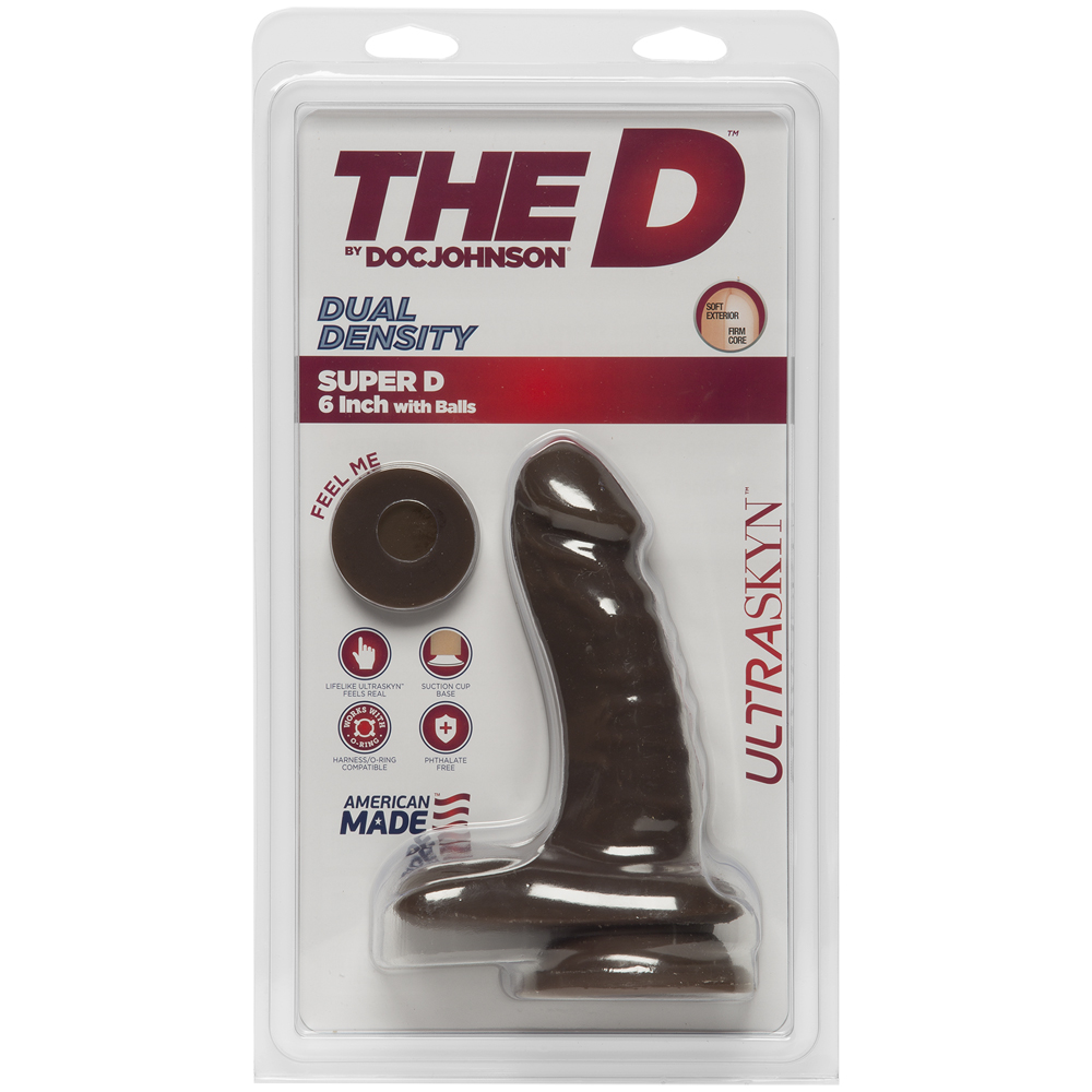 The D Super D 6" With Balls Ultraskyn Chocolate 1 The D Super D 6" With Balls Ultraskyn Chocolate