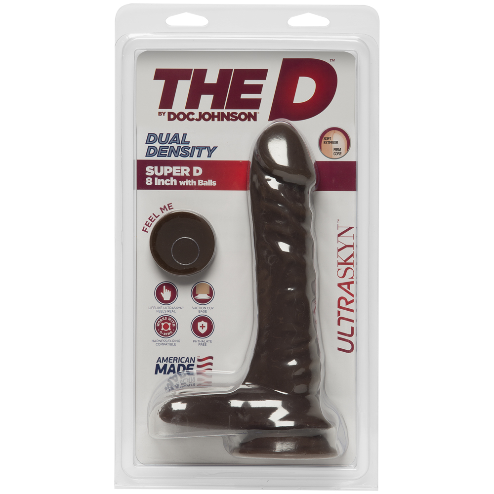 The D Super D 8" With Balls Ultraskyn Chocolate 1 The D Super D 8" With Balls Ultraskyn Chocolate