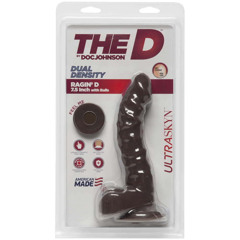 The D Ragin' D 7.5" With Balls Ultraskyn Chocolate 1 The D Ragin' D 7.5" With Balls Ultraskyn Chocolate