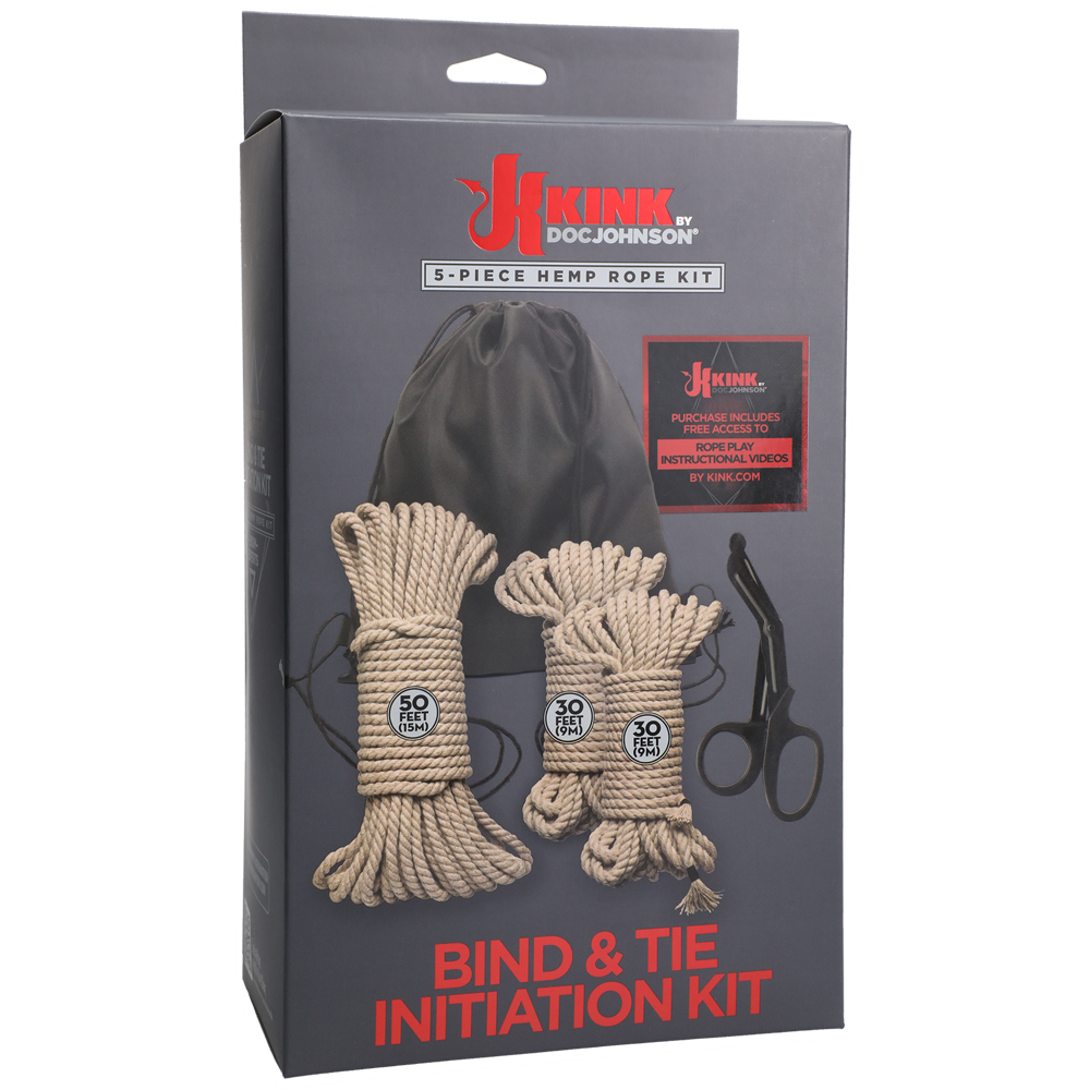 Kink Bind & Tie Initiation Kit 5 Piece Hemp Rope Kit Natural 1 Kink Bind & Tie Initiation Kit 5 Piece Hemp Rope Kit Natural