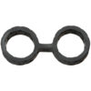 Japanese Bondage Silicone Cuffs Large Black - Image 2