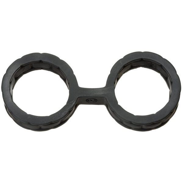 Japanese Bondage Silicone Cuffs Large Black - Image 2