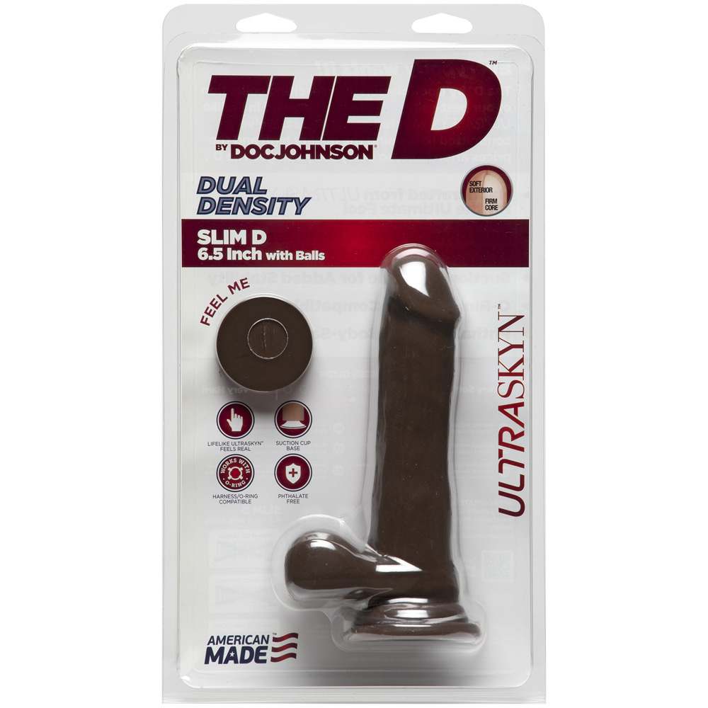 The D Slim D 6.5" With Balls Ultraskyn Chocolate 1 The D Slim D 6.5" With Balls Ultraskyn Chocolate