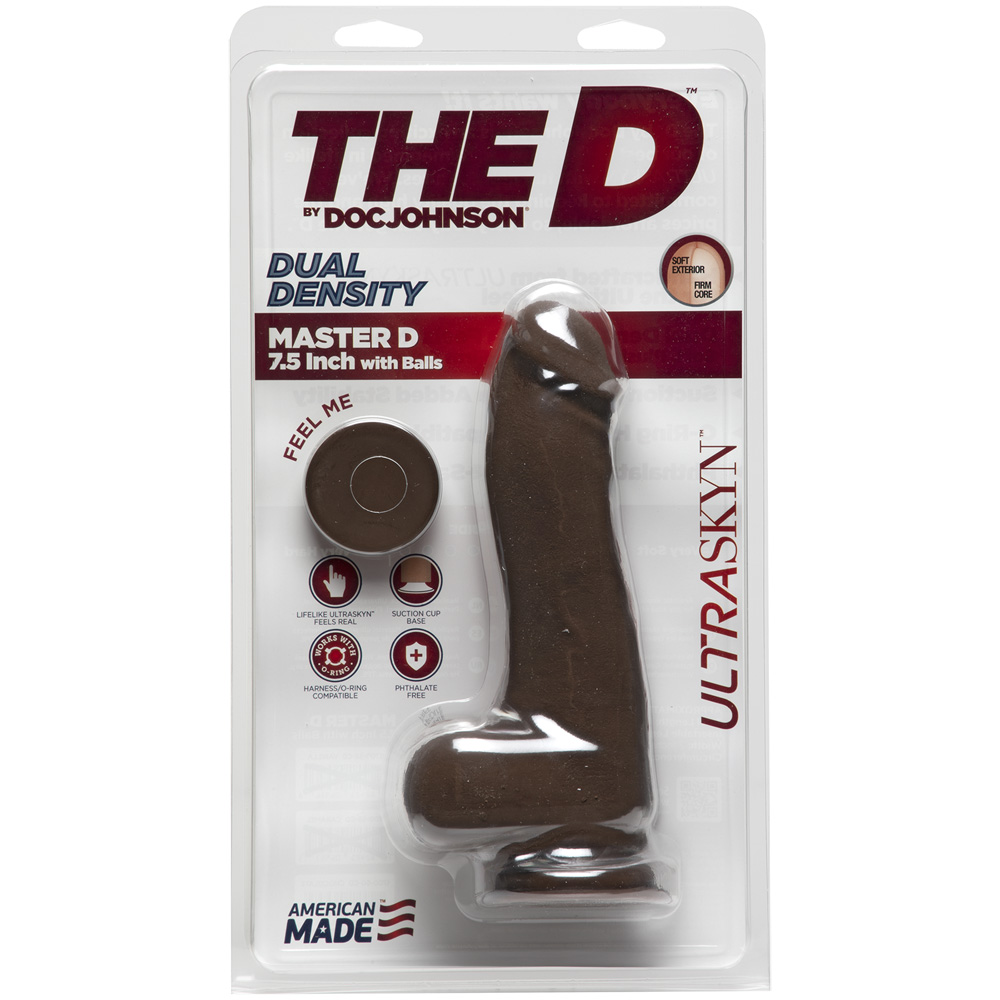 The D Master D 7.5" With Balls Ultraskyn Chocolate 1 The D Master D 7.5" With Balls Ultraskyn Chocolate