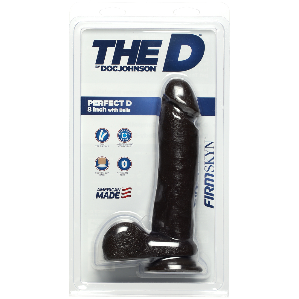 The D Perfect D 8" With Balls Firmskyn Chocolate 1 The D Perfect D 8" With Balls Firmskyn Chocolate