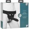 Body Extensions Be Strong 2-Piece Set Silicone Harness with 7.5" Slim Dong Black