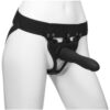 Body Extensions Be Strong 2-Piece Set Silicone Harness with 7.5" Slim Dong Black - Image 2
