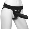 Body Extensions Be Risqué 2-Piece Set Rechargeable Vibrating Silicone Harness with 8" Large Dong Black - Image 2