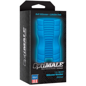 Optimale Truskyn Silicone Stroker Ribbed Blue
