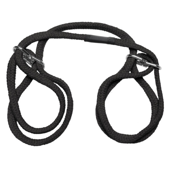 Japanese Style Bondage 100% Cotton Wrist Or Ankle Cuffs Black - Image 2