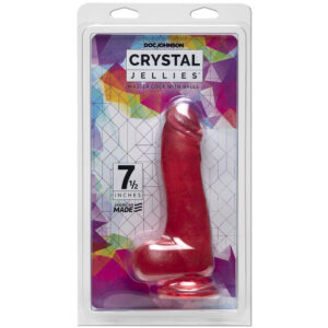 Crystal Jellies Master Cock With Balls 7.5" Pink