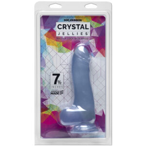 Crystal Jellies Master Cock With Balls 7.5" Clear