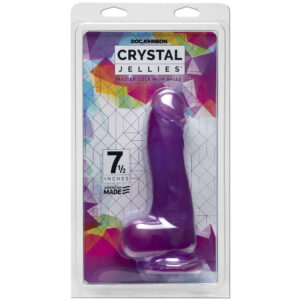 Crystal Jellies Master Cock With Balls 7.5" Purple