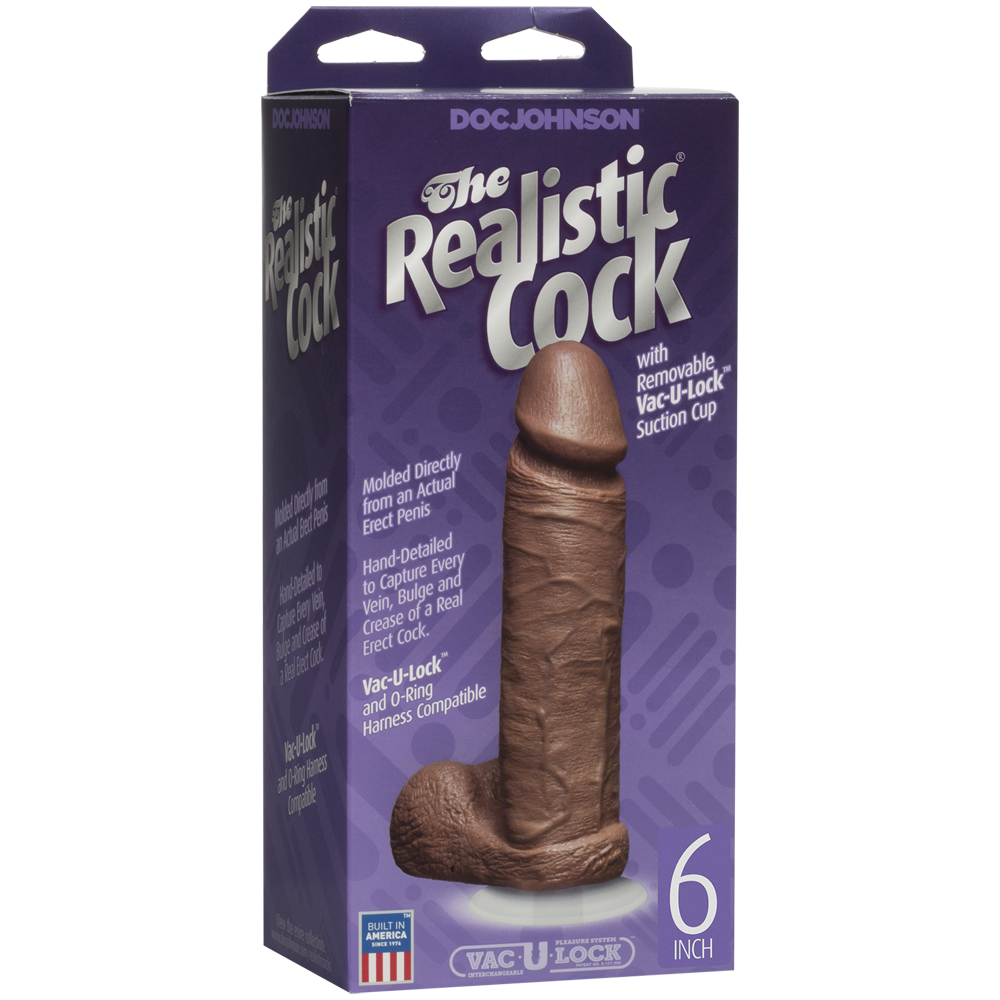 The Realistic Cock - With Removable Vac-U-Lock Suction Cup - 6" - Caramel 1 The Realistic Cock - With Removable Vac-U-Lock Suction Cup - 6" - Caramel